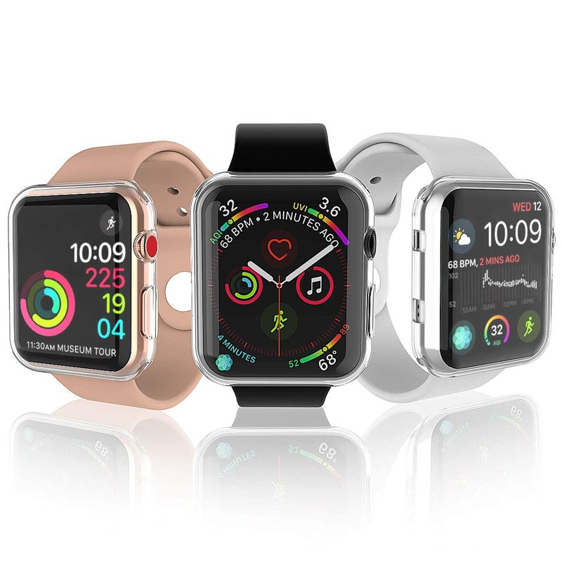 JULK [2-Pack] Julk 38mm Case for Apple Watch Series 3 Series 2 Screen Protector, Overall Protective Case TPU HD Ultra-Thin Cover for iWatch, 2 Transparent - Image 3